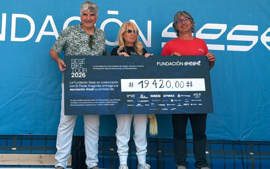 Enorme apoyo al proyecto de ATADI en la Sesé Bike Tour de Urrea de Gaén